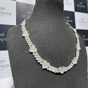 Colliers classiques vintage en argent sterling 925, chaîne cubaine, style hip-hop, luxe, moissanite certifiée IGI, pour homme et femme - Product Image 4