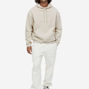 Sudadera con capucha OEM de manga larga con bolsillo canguro, logo estampado y efecto desgastado, de tela gruesa y corte oversize. - Product Image 1