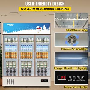 Commerciale 35 mc. ft. Tripla porta a battente verticale per bevande refrigeratore luce LED Display frigo per Home Store palestra ufficio per il vino - Product Image 6