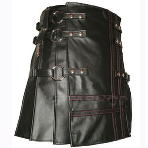 Handmade Genuine Cow <b>Leather</b> Kilt Men Stylish Kilt With Buckles - Product Image 4