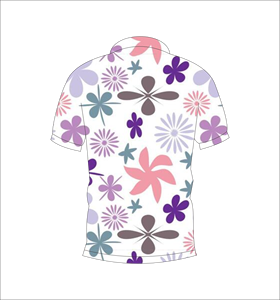 เสื้อโปโลลายดอกพาสเทลแบบกำหนดเอง ระบายอากาศได้ดี น้ำหนักเบา เหมาะสำหรับทีมกอล์ฟ แขนสั้น พิมพ์ลายพฤกษศาสตร์ - Product Image 2