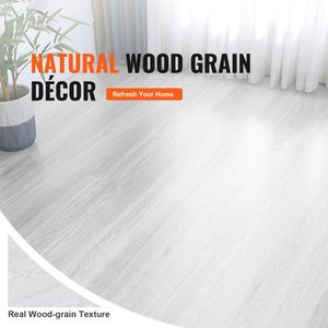 Piastrelle Autoadesive in PVC Effetto Legno Grigio Chiaro 390 X 23,6 Pollici Spessore 1,5mm Adesive per Pavimenti Fai-da-Te in Cucina - Product Image 2