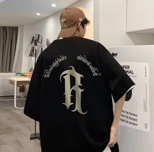 Venta Directa de Fábrica, Camiseta Casual para Hombre de Talla Grande con Logotipo Personalizado, Estampada, 100% Algodón, Manga Gruesa, Tejido de Punto No Tejido - Product Image 3