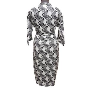 Robe Kimono Longue à Col en V pour Femme, Imprimé Floral Été-Automne, 100% Coton Doux, Lavable en Machine, Séchage Rapide, Respirante, avec Ceinture - Product Image 6