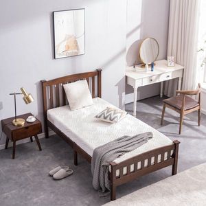 PWB 044 Struttura Letto con Cornice Verticale a Doghe in Noce, Moderna in MDF e Pannelli in Rovere, Arredamento Camera da Letto per Letti Matrimoniali e King Size, per Uso Domestico - Product Image 2