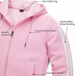 Chándal personalizado para hombre, 100% algodón, forro polar, transpirable, de secado rápido, ecológico, en venta, chándal vintage de invierno para hombre, con cremallera, color liso. - Product Image 4