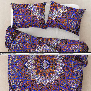 Housse de couette en coton imprimé Chakra et Bouddha, motif attrape-rêves, taille Queen, pour décoration intérieure, par Indian Consigners - Product Image 1