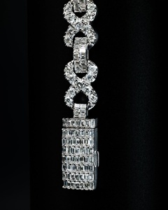 12mm <b>Infinity</b> Link Bracelet 925 Silver VVS1 Lab Grown Diamond Iced Out Hip Hop Jewelry Pass Diamond Factory Wholesaler 12ctw - Product Image 2