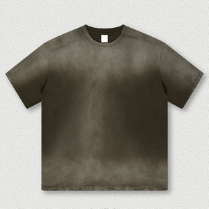 T-shirt graphique personnalisé pour homme, col rond, 100 % coton, délavé à l'acide, coupe courte et ample, multicolore, pour l'extérieur, tissu 260 grammes - Product Image 1