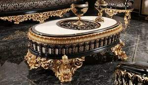 Mesa de Centro de Lujo Hecha a Mano, Estilo Antiguo Tradicional, Acabado Dorado, Madera Sólida, Decorativa para Sala de Estar, Mueble para el Hogar OEM - Product Image 4