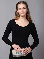 Nouvel Arrivage Sacs à Main Pochette Pliante à Fermeture Éclair avec Logo Perlé à Motif Géométrique Pailleté pour Femme, Doublure en Satin, Idéal pour Tenues de Mariée