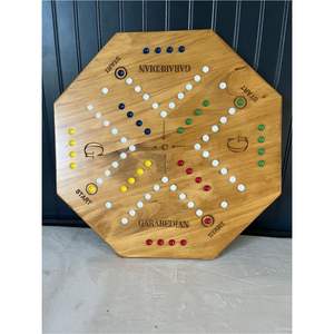 Juego de Mesa Jackaroo de Madera Premium para 2-4 Jugadores, Tablero Redondo de Madera Sólida con Mármol y Cartas de Lujo para Reuniones Familiares y Bares - Product Image 6