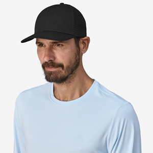 Casquette trucker unisexe noire à 6 panneaux en tissu maillé, ajustement réglable, couleur unie, style décontracté pour adultes - Product Image 3