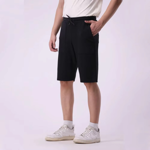 Shorts de bain pour hommes en toile de haute qualité avec cordon de serrage épais, motif uni, respirant et séchage rapide pour l'entraînement et les loisirs - Product Image 2