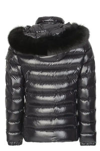 Men's <b>Black</b> Glossy Cotton Canvas Puffer Jacket <b>Hooded</b> Windproof Casual Winter <b>Coat</b> Regular Fit Zipper Closure <b>Fur</b> Trim Front - Product Image 6