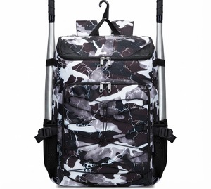 Mochila deportiva de nailon con estampado de mármol de 30-40L con bolsillos laterales y compartimento frontal - Product Image 1
