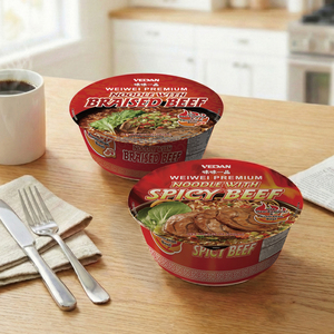 WEI WEI PREMIUM Fideos de Res Estofados - Aprobado por la FDA (Tazón) Comida China - Product Image 1