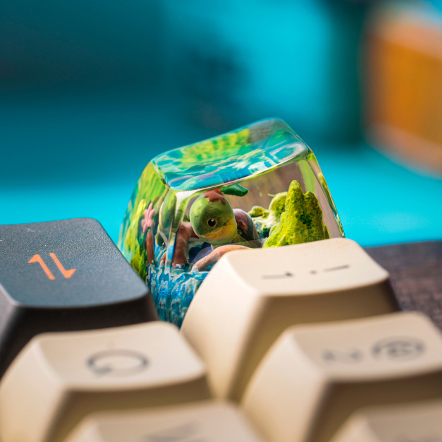 Keycaps Mystical Forest Artisan, Custom Artisan Keycaps, Keycaps Anime Cute, Green Keycaps, Keycaps Set, Wooden Keycaps