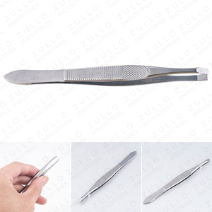 Professional Custom Color Eyebrow Tweezers Stainless Steel Slanted Tip Stripe Grip Beauty Grooming <b>Tool</b> OEM - Product Image 4