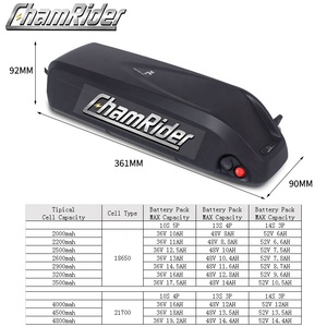Chamrider Hailong1 전자 자전거 Akku 배터리 다운 튜브 전기 자전거 배터리 리튬 이온 18650 21700 36v 48V 15ah Ebike 배터리 - Product Image 4