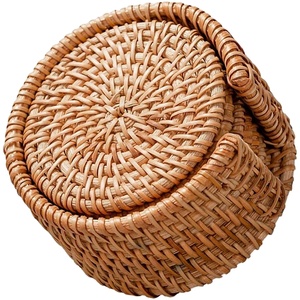 Acheter Dessous de Verre de Table en Osier Ovale Tissé à la Main en Lin de Jute Dessous de Verre en Rotin Naturel Dessous de Verre Tasse à Thé Tapis Tressé Porte-Verre - Product Image 1