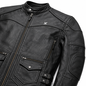 Chaqueta de Motocicleta de Cuero Heritage Cruiser |   Negro Marrón Verde |   Fabricante OEM ODM |   Diseño de Calidad Premium |   Ropa de Carreras - Product Image 4