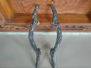 Galvanized Rust-resistant Wrought Iron Door Handle Easy to Install Twisted Branch Design Gate/Door Decorative Accessory - Product Image 2