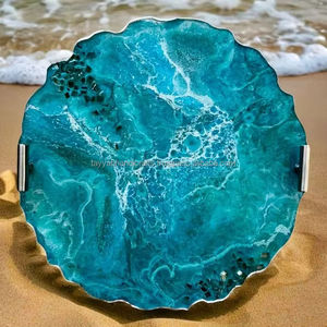 Plateau de service en résine de la meilleure qualité, parfait pour divertir et afficher vos plats préférés d'Inde - Product Image 1