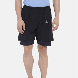 Men's <b>Black</b> Solid Quick Dry Mid Waist Drawstring Closure Boardshorts Front Logo Polyester Casual Style - Product Image 2