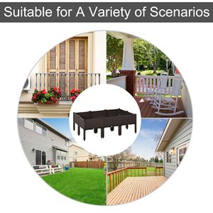 Fioriera rialzata autoirrigante a 6 scomparti con gambe, marrone, per coltivare fiori, erbe e verdure - Product Image 6