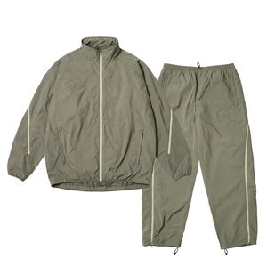 Conjunto de 2 piezas de sudadera con capucha y pantalones deportivos de algodón grueso con cremallera, estilo urbano para hombre, con ribetes y puños elásticos, unisex, cortavientos de primavera - Product Image 1