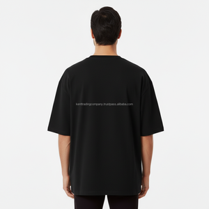 Camiseta de algodón 100% de 240 g/m² de alta calidad para hombre, con logo de marca personalizado, estilo streetwear, oversize, lisa, con hombros caídos - Product Image 5