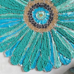 "Handmade Luxury Glass Beaded Placemats for Dining <b>Table</b> Decor Wholesale <b>Round</b> Decorative <b>Table</b> <b>Mats</b> Premium Handcrafted - Product Image 2