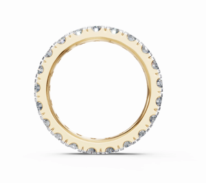 Bague d'éternité de luxe en or rose pour femme, 2.100 carats de diamants de laboratoire, 21 pièces, taille brillant, pour mariage et anniversaire, empilable - Product Image 4