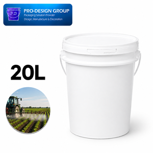 20L Plastic Feed <b>Bucket</b> <b>with</b> Flat <b>Lid</b> for Livestock Feed Storage, ISO 9001 Manufacturer - Product Image 1