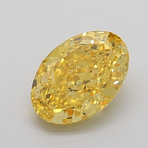 Diamant de laboratoire CVD de 2,16 ct, jaune intense fantaisie, VVS2, taille ovale idéale, certifié IGI - Product Image 1