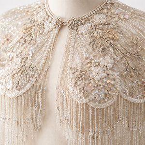 Vente en gros de capes à franges à paillettes pour adultes, veste de mariage - Options de conception personnalisées et fabricant OEM / Acrylique / Coton / Polyester - Product Image 4