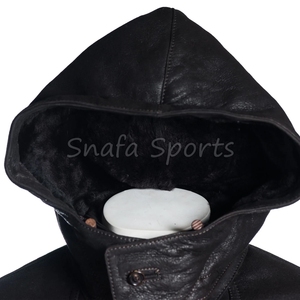 <b>Men's</b> High Street Style Winter <b>Shearling</b> Leather <b>Jacket</b> Premium <b>Men's</b> High Quality Hooded Collar <b>For</b> <b>Men</b> - Product Image 3