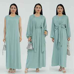 Abaya Moderna Informal de Corte Regular para Mujer, Cómoda, Larga hasta el Suelo, de Manga Larga, Vestido Islámico Modesto para el Día a Día - Product Image 4