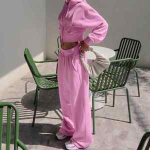 Ensemble survêtement femme OEM personnalisé à manches longues et coupe courte, survêtement de jogging sur mesure 2026 - Product Image 2