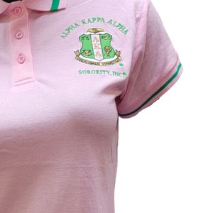 เสื้อโปโลผ้าฝ้ายสีชมพูสำหรับผู้หญิง แขนสั้น เสื้อลำลอง ปักลายกราฟิก เสื้อผ้าแฟชั่น ใส่ได้ทุกวัน สวมใส่สบาย มีสไตล์ - Product Image 2