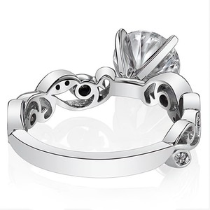Round Cut Moissanite <b>Ring</b> 925 Sterling <b>Silver</b> White Gold Plated Luxury <b>Solitaire</b> Classic Engagement Wedding Promise Bridal <b>Ring</b> - Product Image 3