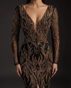 ชุดราตรีทรงเมอร์เมดประดับคริสตัลวิบวับ งานปักประณีต ชุดออกงานหรูหราสำหรับงานกาล่าดินเนอร์ ผู้ผลิตชุดราตรี - Product Image 3