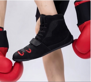 Zapatillas de Lucha Unisex Boxer, de Caña Alta, con Cordones, Parte Superior de Malla, Suela de Goma, Calzado de Entrenamiento de Combate para Invierno, para Gimnasio y Práctica en el Ring - Product Image 1