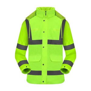 เสื้อแจ็คเก็ตทำงานผ้าโพลีเอสเตอร์ระบายอากาศได้ดี มองเห็นได้ชัดเจน สำหรับผู้ชาย-งานก่อสร้าง รักษาความปลอดภัย สะท้อนแสง ขายดี ลดราคา - Product Image 1