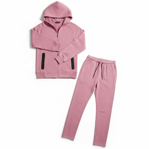 Mens Premium Tracksuit Set <b>Zip</b> Hoodie Sweatpants Custom Logo Private Label Clothing Manufacturer - Product Image 4