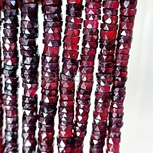 Grenat naturel à facettes Heishi pneu forme perles de pierres précieuses en vrac brins 4-5mm perles de pierre rouge pour la fabrication de bijoux au prix de gros - Product Image 4