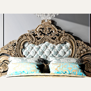 Ensemble de chambre à coucher de luxe personnalisé en teck massif, design classique européen, adapté aux appartements, sculpté à la main - Product Image 4