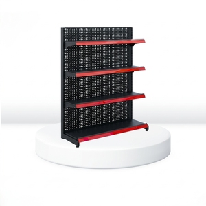 ชั้นวางสินค้าซุปเปอร์มาร์เก็ตแบบติดผนัง OneTech Robust ขนาด 1.2 เมตร 4 ชั้น ด้านเดียว ทำจากโลหะเจาะรูเคลือบสีฝุ่น เหมาะสำหรับร้านสะดวกซื้อ - Product Image 4
