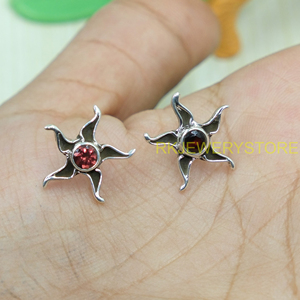 Pendientes de Plata de Ley 925 con Forma de Estrella Radiante, con Granate Natural, Hechos a Mano, Estilo Vintage, Joyería para Mujer, Piedra de Nacimiento de Enero - Product Image 4